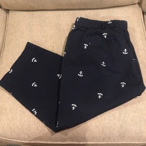 Navy Anchor Trousers by JM Collections